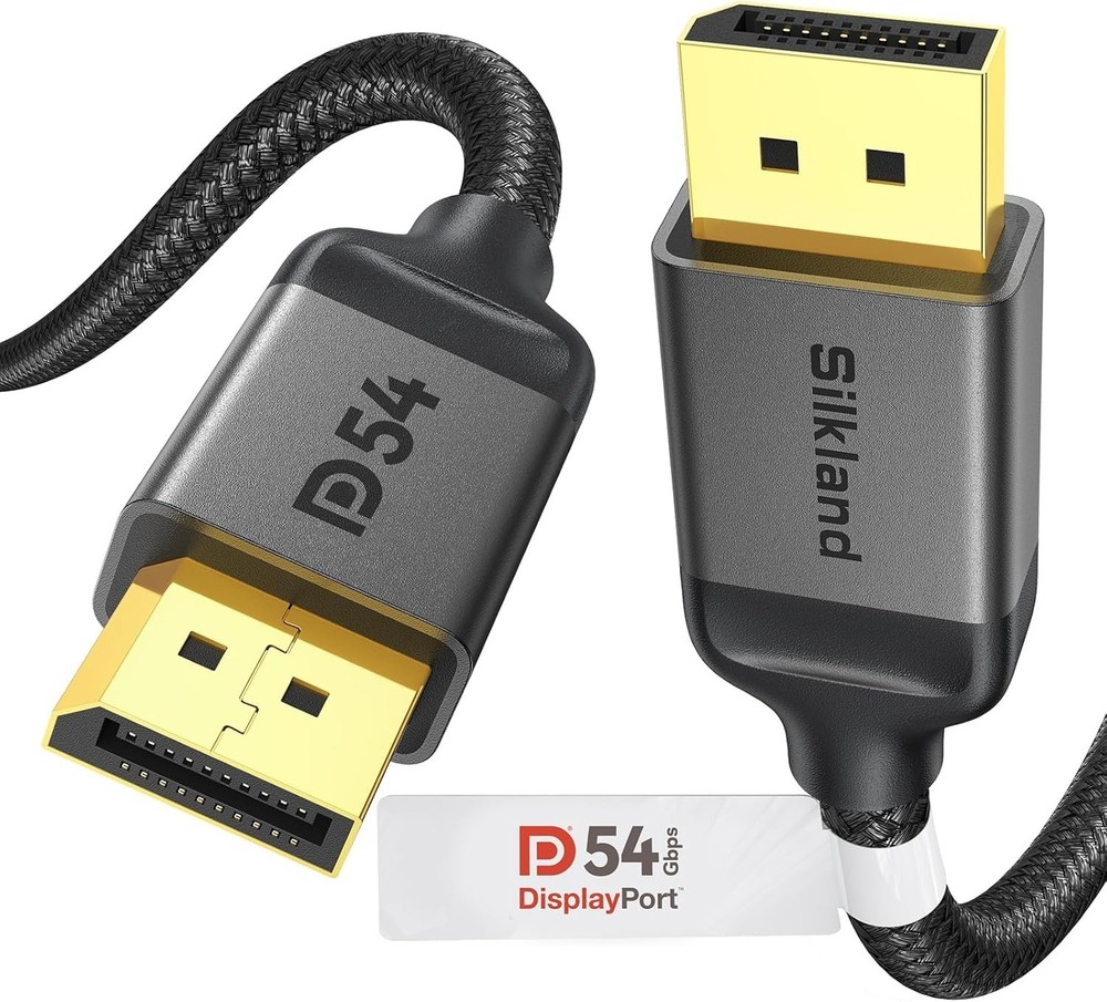 Silkland 54Gbps DisplayPort Cable 2.1 [VESA Certified], DP 2.1 Cable , 6.6FT
