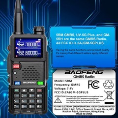 8W GMRS Handheld Walkie Talkies – Long Range Two Way Radios, NOAA/FM/UHF/VHF, 99