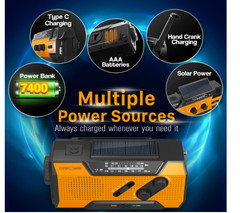 FosPower NOAA Emergency Weather Radio A1 7400mWh Portable Power Bank, AM/FM, USB