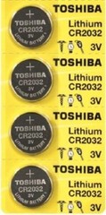 5 x New Original Toshiba CR2032 CR 2032 3V LITHIUM BATTERY BR2032 DL2032 Remote