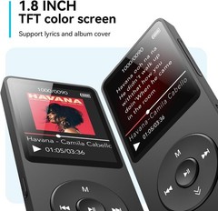 AGPTEK A02PLT 64GB Bluetooth MP3 Player with Speaker FM Radio Voice Recorder BLK