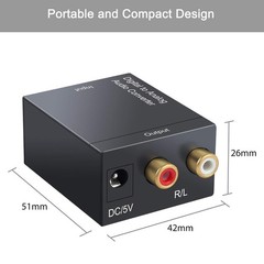 Digital To Analog Audio Converter Adapter (Black)