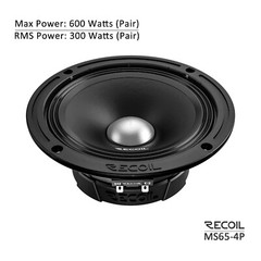 Recoil MS65-4P 6.5-Inch Midrange Pro Audio Car Speakers
