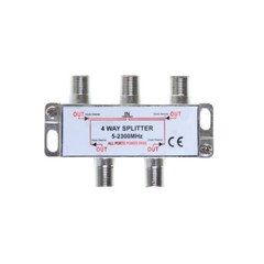 4-Way Coaxial Cable Splitter 5-2300 MHz for RG6 RG59 TV Antenna Multi-Pack LOT