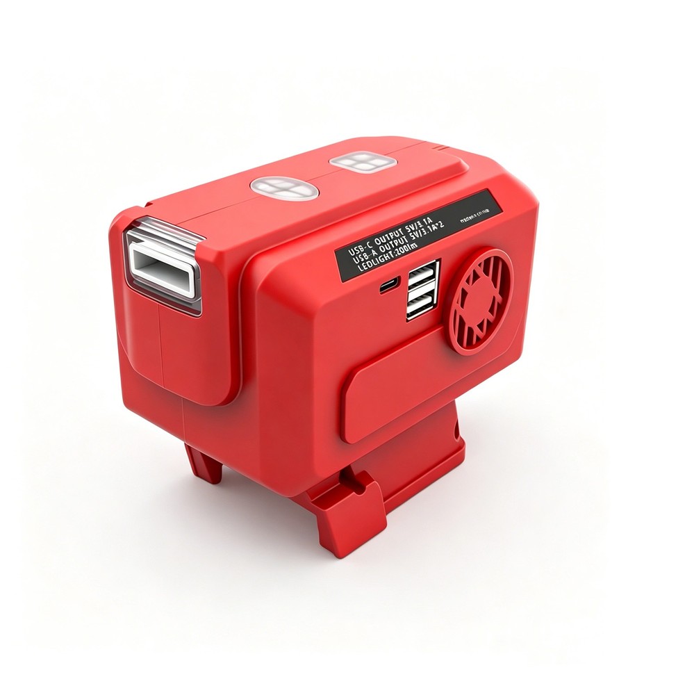 Power Bank Inverter for Milwaukee 18V Battery, 220V AC Outlet with LED Light