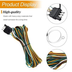 22Ft 4 Pin Trailer Wiring Harness 5 Wire 4 Way Flat Towed Vehicle Light