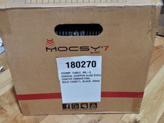 MOCSPCY 7 T 1000ft INDOOR OUTDOOR CABLE TV BLACK COAXIAL RG6 CABLE 18AWG 1 BOX