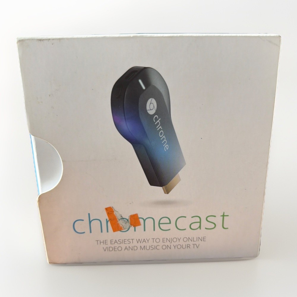 Google Chromecast 1st Gen Streaming Media Player H2G2-42 Black HDMI Wi-Fi Dongel