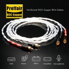 Preffair OCC Copper Interconnect Cable 24K Gold Plated 2RCA Plug HIFI