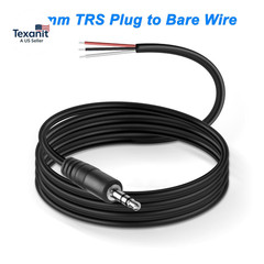 3.5Mm Male Plug to Bare Wire Stereo Audio Cable, 1/8″ 3.5Mm TRS 3 Pole Plug Pigt