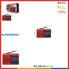 Portable AM FM Radio Bluetooth USB Micro SD Card Rechargeable Camping Outdoor
