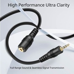 2.5mm Extension Cable 15FT Male to Female Stereo Audio Sub Mini Jack Cord Plug