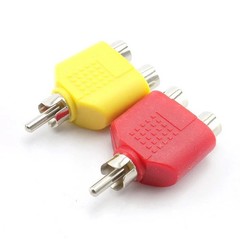Audio Connectors Adapter Plug RCA Y Splitter AV Audio Converter 1Male to 2Female