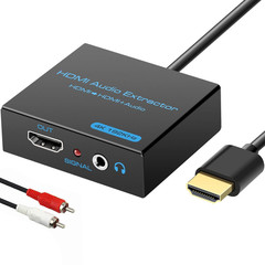 HDMI Audio Extractor Splitter 4K 3.5Mm Adapter Converter with AUX RCA L