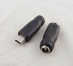 10x DC Power 5.5 x 2.1mm Female To Mini USB 5 Pin Male Converter Charger Adapter