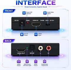 J-Tech Digital Premium Quality 4k HDMI to HDMI + Audio (SPDIF + RCA Stereo) A…