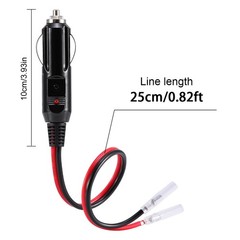 2Pack 12V-24V Fused Car Cigarette Lighter Male Plug Leads LED Light Replacement