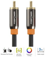 FosPower 2x 3FT Dual Layer Digital Coaxial Coax Audio S/PDIF Cable Cord Plug