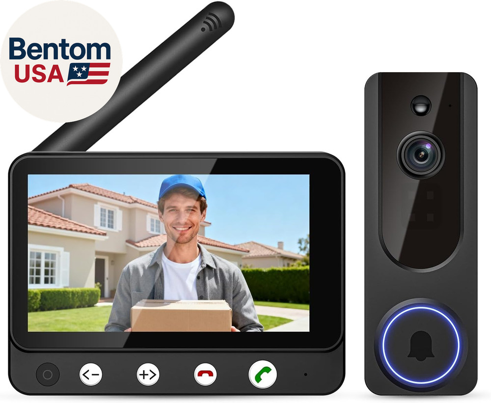 Wireless Doorbell Camera Video Monitor with Display 4.5″ Screen Indoor Visual Ba