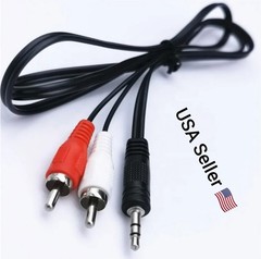 1m 3.5mm Jack Aux to 2 RCA Audio Video Cable Stereo Y Splitter Cable AV Adapter
