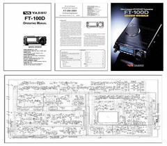 YAESU FT-100D OPERATING + TECH MANUAL + 11×17″ SCHEMATICS + COLOR BROCHURE
