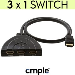 3×1 HDMI Pigtail Switcher HDMI Switch Cable Selector 1080p Full HD TV PC Monitor
