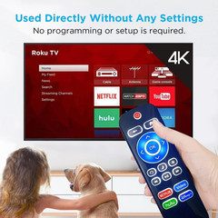 2PC Backlit Remote for Roku TV TCL/Hisense/Philips/Onn/Element/Sharp/Westinghous