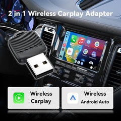 2-in-1 Wireless CarPlay Adapter / Android Auto Dongle, 5.8GHz WiFi Auto