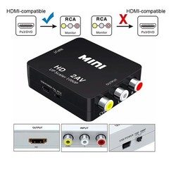 RCA AV to HDMI HD Converter Composite CVBS Audio Video Adapter Wii NES SNES