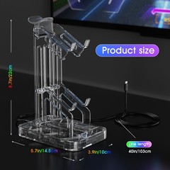 Luckit Gaming Headphones Stand, RGB Headset Stand with 2 USB Transparent