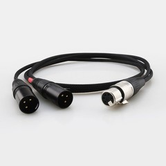 XLR 5-Pin Female to 2x 3-Pin Male Stereo or Dual-Elements Microphone Cable