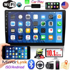 2Din Android 10.1″ Car Radio Apple/Andriod Car Play Touch Screen GPS WiFi Player