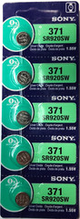 371 SONY 5PK 1.55V SILVER OXIDE (GREAT EXP 12/31) SR920SW SR69 FREE SHIPPING