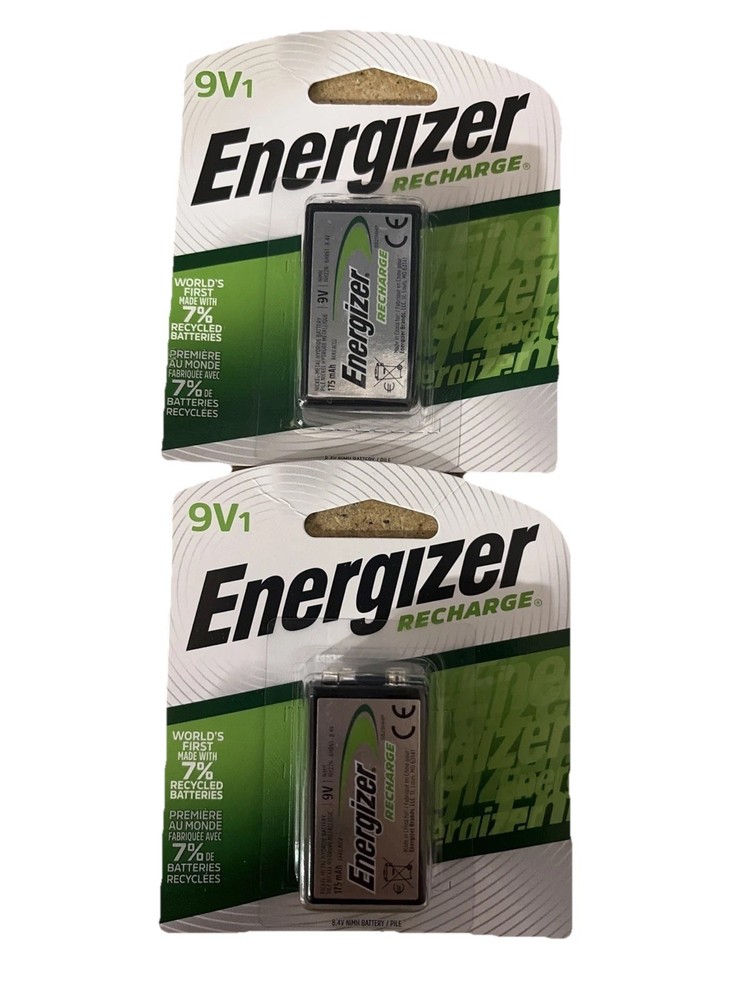 2 Pack Energizer 9V Rechargeable Battery NH22NBP NiMH 8.4V- 175mAh,
