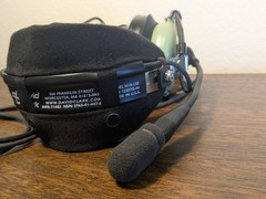 David Clark H10-13S Dual GA Plugs Black/Green Pilot Headsets Straight Cable
