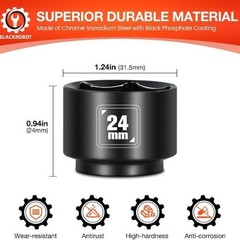 24mm Low Profile Oil Filter Socket, 3/8″ Drive 6-Point Oil Filter C Size: 24mm
