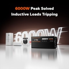LiTime 3000W Pure Sine Wave Inverter 12V DC to 120V AC with Real-Time Monitoring