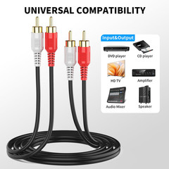RCA Cable 30Ft,2Rca M/M Stereo Audio Cable [24K Gold Plated | Copper Core] 2RCA