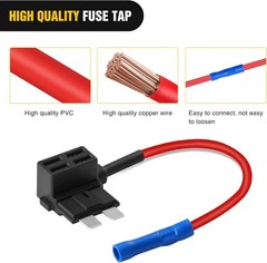 10Pack Car Add-a-Circuit Fuse Adapter w/ Standard & Mini TAP Blade Fuse Holder