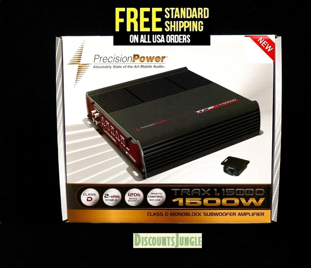PRECISION POWER TRAX1.1500D MONOBLOCK 1500W SUBWOOFERS SPEAKERS 2-OHM AMPLIFIER