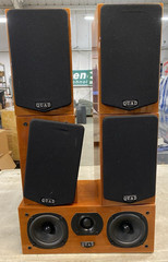Lot of 5 Quad L-ite 6 Ohm Speakers (1) Center Channel (4) Satellite – SHOWN WORK