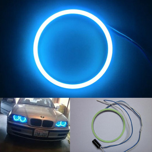 2X 70mm 7Watt Super Bright COB LED Angel Eyes Halo Ring Light Car DRL FOG 12-24V