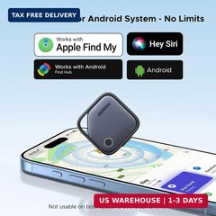 UGREEN Finder Duo (iOS and Android) Air Tracker Tags 4 Pack, Rechargeable Androi