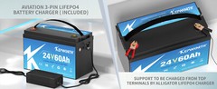 24V 60Ah LiFePO4 KEPWORTH Lithium BMS Battery for RV Boat Trolling Motor Marine