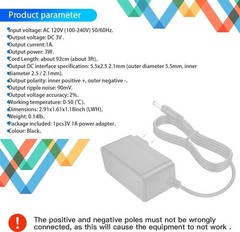 DC 3V 1A Power Supply AC Adapter 100-240V AC to DC 3Volt 3W 1000mA 500mA Powe…