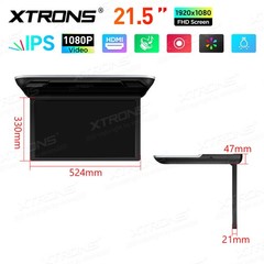 21.5″ Flip Down 1080P LCD IPS Monitor for Car Coach Bus Kitchen HDMI IR USB MP5