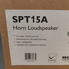 Bogen SPT15A 15W Paging Horn Loudspeaker for 25V/70V Amplifier Speaker