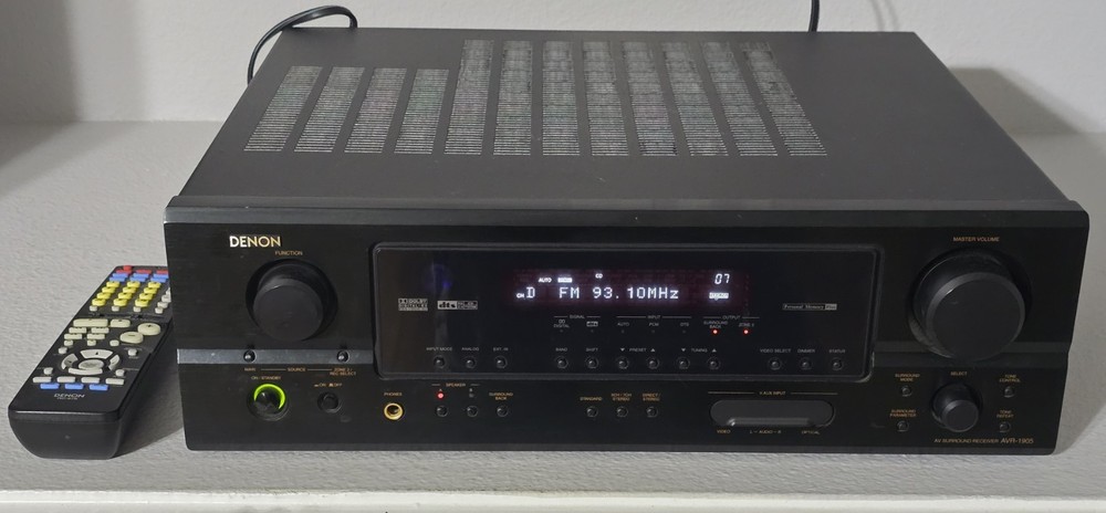 Denon AVR-1905 7.1 Home Theater Receiver Remote Dolby Digital Surround Bundle