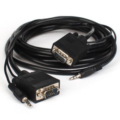 15’FT SVGA Super VGA M Male to Male Cable with 3.5mm Audio for Monitor TV 15FT