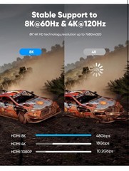 HDMI 2.1 Cable HDMI 8K@60hz 4K@120Hz 144Hz 240Hz Certified 48Gbps eARC ARC 3.3ft